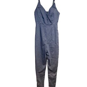Haute Monde Womens M Denim Jumpsuit Stretch Y2K Cottagecore Boho Festival Outfit